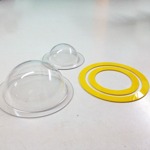 Диск/кольцо для пластиковой прозрачной полусферы из оргстекла с фланцем